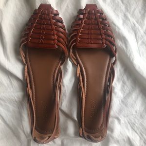 Brown huarache flats